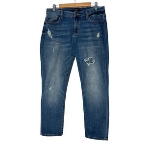 Judy Blue Jeans Women Size 31 Blue Ripped Distressed‎ Stretch Straight Classic